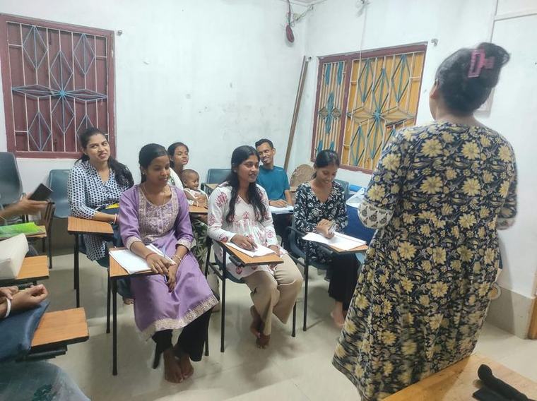 Group discussion during a revision session